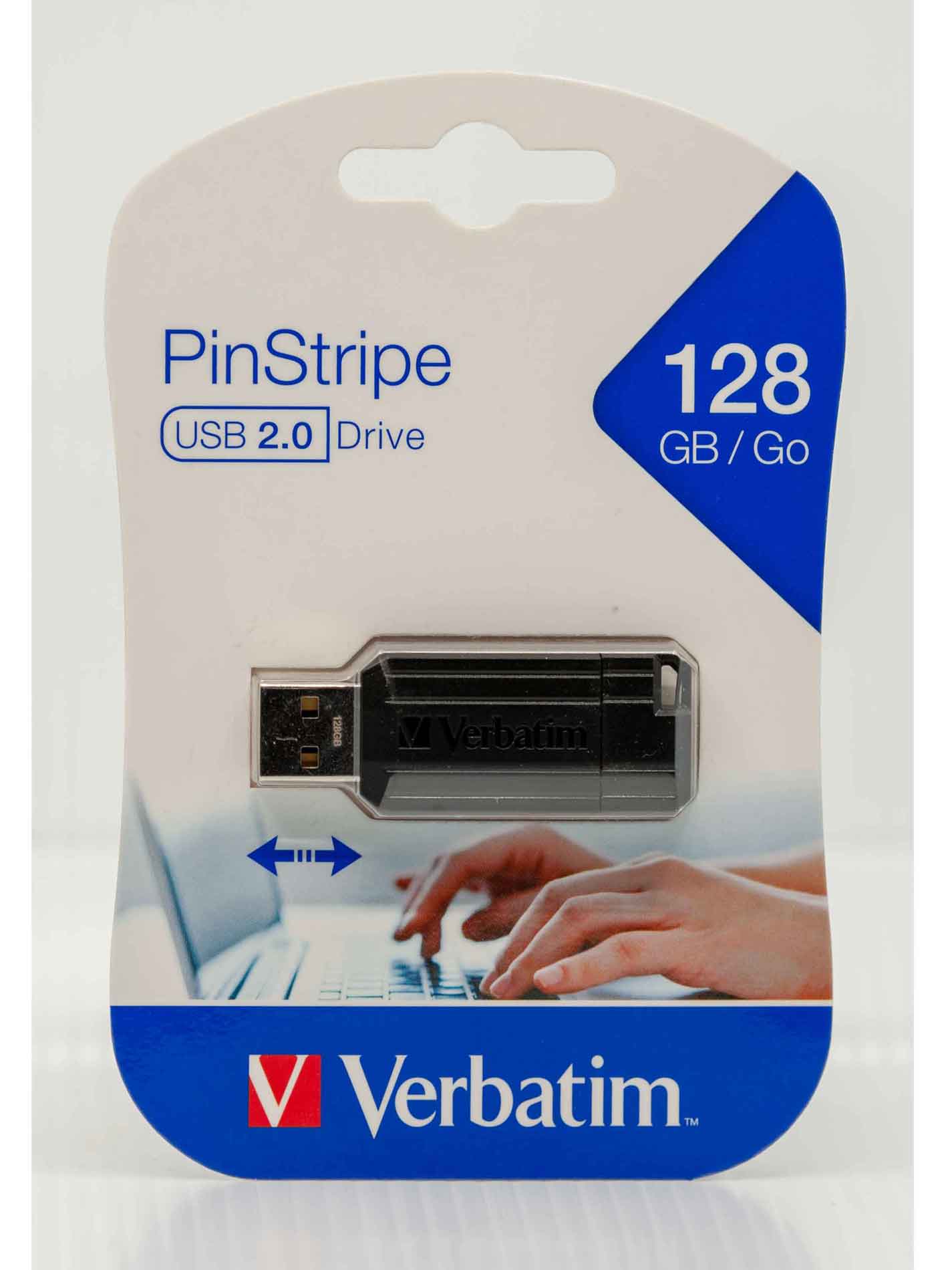 Verbatim PinStripe USB2.0 128GB Flash Drive